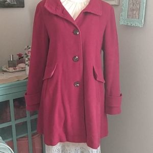 Worthington Red Pea Coat, Sz Small